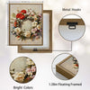 Vintage Red Carnation White Rose Flower Wreath Canvas Wall Art