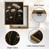 Antique Moody White Wildflower Wall Art, Dark Floral Still Life Canvas Print, Framed Wall Decor for Living Room Bedroom