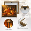 Rustic Fall Pumpkin Lantern Candle Canvas Wall Art