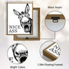Funny Donkey Nice Ass Canvas Wall Art Humorous Farmhouse Bathroom Decor