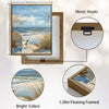 Serene Seaside Beach Wall Print, Adirondack Chair on Sand Dunes Ocean Scene Canvas for Living Room Decor