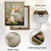 White Rabbit with Flower Crown Wildflower Field Canvas Wall Art