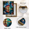 Magical Tree of Life Galaxy Reflection Canvas Wall Art, Colorful Rainbow Tree Lake Milky Way Starry Sky Vertical Print, Fantasy Cosmic Nature Landscape Wall Decor