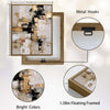 2 Piece Modern Cream Taupe Gold Leaf Abstract Canvas Prints Thick Texture Contemporary Neutral Luxury Wall Art