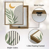 Set of 2 Boho Sun Moon Arch Palm Leaf Neutral Canvas Wall Art
