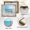 Tropical Flamingo Beach Faux Window View Wall Art