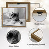 Modern Bathroom Wall Decor, Cool Tabby Cat Wearing Sunglasses Smoking Cigar In Bubble Bathtub, Black And White Photography Style Horizontal Canvas Art, Humorous Pet Artwork
