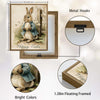 Happy Easter Bunny Blue Jacket Holding Egg Vintage Canvas Wall Art