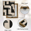2 Piece Neutral Block Shape Abstract Canvas Prints Black Cream Curved Geometric Painting Wabi Sabi Contemporary Wall Art