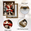 Funny Santa On Toilet With Toilet Paper Framed Wall Art Christmas Decoration