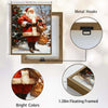 Vintage Santa Claus Holding Gift Bags Snowy Christmas Tree Framed Wall Art