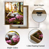 Peaceful Jesus Protecting White Lamb Floral Forest Framed Canvas Print, Religious Inspirational Wall Art for Home & Prayer Room
