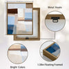 2 Piece Neutral Earth Tone Pastel Blue Geometric Abstract Canvas Prints Palette Knife Textured Contemporary Wall Art