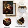 Vintage Santa Reading Book Framed Wall Art Classic Oil Painting Christmas Print