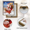 Santa Climbing Chimney With Reindeer Gift Sack Vintage Christmas Framed Wall Art
