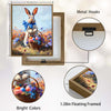 Blue Bow Bunny Easter Canvas Wall Art