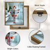 Funny Flamingo Toilet Reading Newspaper Canvas Wall Art, Humorous Bathroom Decor