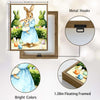 Watercolor Mother Baby Bunny Easter Garden Canvas Wall Art