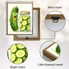 Funny Surprised Pickle Cucumber Watercolor Framed Wall Art Print