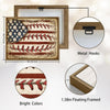Retro Distressed American Baseball Flag Canvas Wall Art, Patriotic Baseball US Flag Canvas Painting for Sports Room Decor