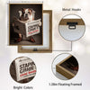 Whimsical Bulldog Poster, Bulldog Sitting On Toilet With Dress Shoes Reading Newspaper, Humorous Bathroom Wall Print for Dog Lovers