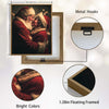 Romantic Santa & Mrs Claus Framed Canvas Wall Art, Christmas Farmhouse Decor
