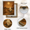 Vintage Ghost Riding Bike Pumpkin Full Moon Halloween Framed Wall Art Print