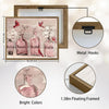 Farmhouse Bathroom Wall Print, Red Cardinals Pink Glass Vases Relax Soak Unwind Breathe Spa Canvas Decor