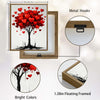 Valentine Red Heart Tree Canvas Wall Art, Ink Style Love Heart Tree Framed Canvas Print, Romantic Modern Bedroom Couple Wall Decor