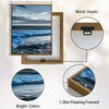 Set of 3 Rocky Beach Ocean Wave Sunset Seascape Framed Wall Art Prints