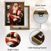 Humorous Santa Bathroom Framed Canvas Wall Art, Funny Christmas Decor