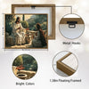 Biblical Scene Canvas Wall Art, Jesus Talking With Samaritan Woman At The Well Vintage Oil‑Style Religious Poster