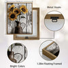 Rustic Sunflower Dark Pitcher Canvas Wall Art, Distressed White Weathered Wood Floral Still Life Vertical Print, Farmhouse Neutral Country Sunflower Wall Decor