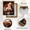 Funny Santa Hugging Toilet Paper Rolls On Toilet Framed Wall Art Christmas Decoration