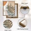 Set of 2 Terracotta Palm Leaf Boho Canvas Wall Art Neutral Organic Shape Decor