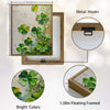 Textured Four Leaf Clover Canvas Wall Art, Impasto Oil Painting Style Lucky Shamrock Print, Neutral Green Vertical Wall Decor for St. Patrick's Day Home Decor