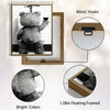 Funny Teddy Bear Wine Urinal Canvas Wall Art Black White Masculine Bathroom Decor