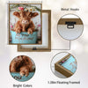 Highland Cow Bathroom Wall Art, Are You Pooping Funny Farm Cow Canvas Print, Cute Fluffy Scottish Cow With Flower Crown Bathroom Decor, Rustic Farmhouse Restroom Sign