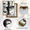 2 Piece Modern Neutral Brushstroke Abstract Canvas Prints Black Beige Textured Painting Organic Modern Wall Art