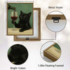 Black Cat Red Wine Glass Canvas Wall Art