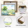 Spring Blue Wildflower Meadow Canvas Wall Art Watercolor Country Home Decor