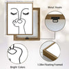Abstract One Line Art Pinching Nose Face Canvas Wall Art Minimalist Funny Bathroom Wall Decor