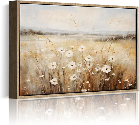 Vintage Framed Floral Canvas Wall Art