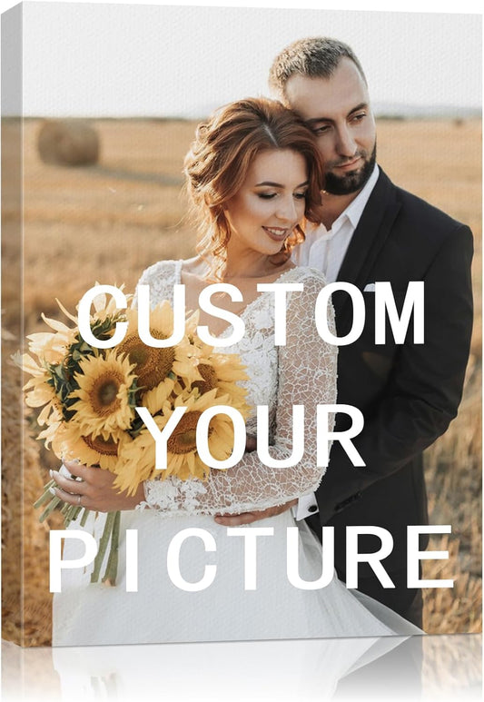 Canvas Prints with Your Photos, Personalized Wall Art for Living Room, Bedroom, Office Decor, Custom Photo Gift for Family, Friends, Couples, Ready to Hang