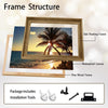 Tropical Palm Tree Beach Sunset Canvas Print, Golden Ocean Coastal Horizontal Wall Art