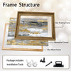 2 Piece Modern Neutral Gray Gold Leaf Abstract Canvas Prints Vertical Palette Knife Luxury Abstract Wall Art