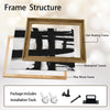 2 Piece Modern Impasto Abstract Line Canvas Prints Bold Black Brush Painting Neutral Contemporary Wall Art