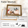 Cute Christmas Deer Santa Hat Framed Wall Art Watercolor Farmhouse Holiday Print