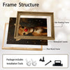 Cute Rudolph Reindeer Framed Wall Art Vintage Oil Painting Christmas Holiday Print