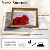 Valentine Two Red Roses Canvas Wall Art, Dewy Red Roses on Rustic White Wood Plank Framed Canvas Print, Romantic Bedroom Farmhouse Wall Decor